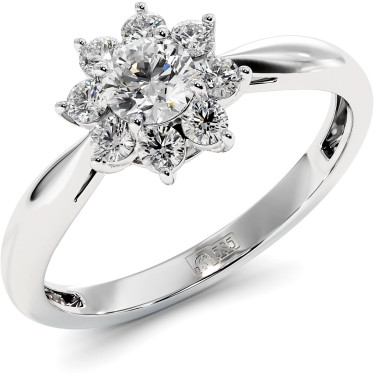 0.5 CTW Lab Diamond Engagement Ring "Flower"
