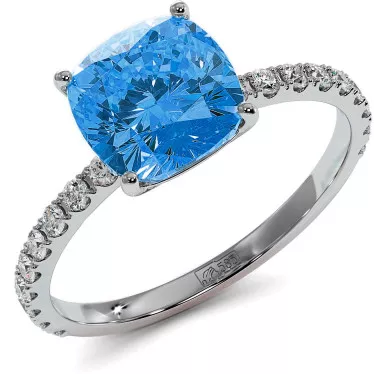 2 CTW Blue Lab Diamond Engagement Ring "Gabriella"