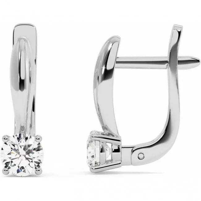 1 CTW Lab Diamond Leverback Earrings "Morgan"