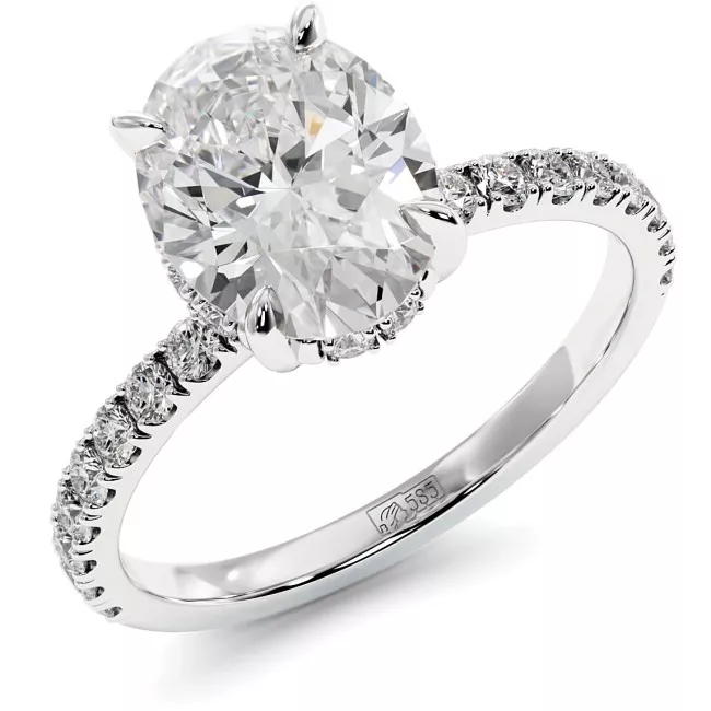 3.4 CTW Oval Lab Diamond Engagement Ring "Jill"