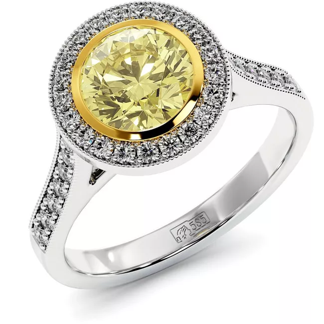 1.5 CTW Fancy Yellow Lab Diamond Engagement Ring "Inga"