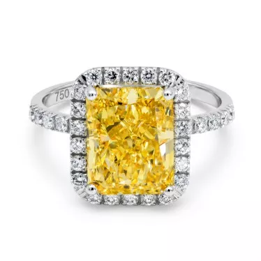 5 CTW Fancy Yellow Radiant Diamond Engagement Ring "Bertha"
