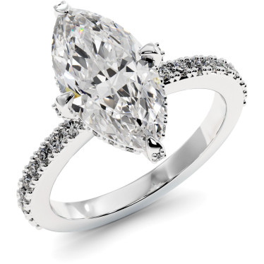 2.8 CTW Marquise Cut Lab Diamond Engagement Ring "Markisa"