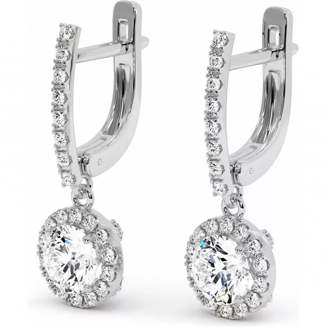 2.7 CTW Lab Diamond Dangle Earrings "Electra-Chic"