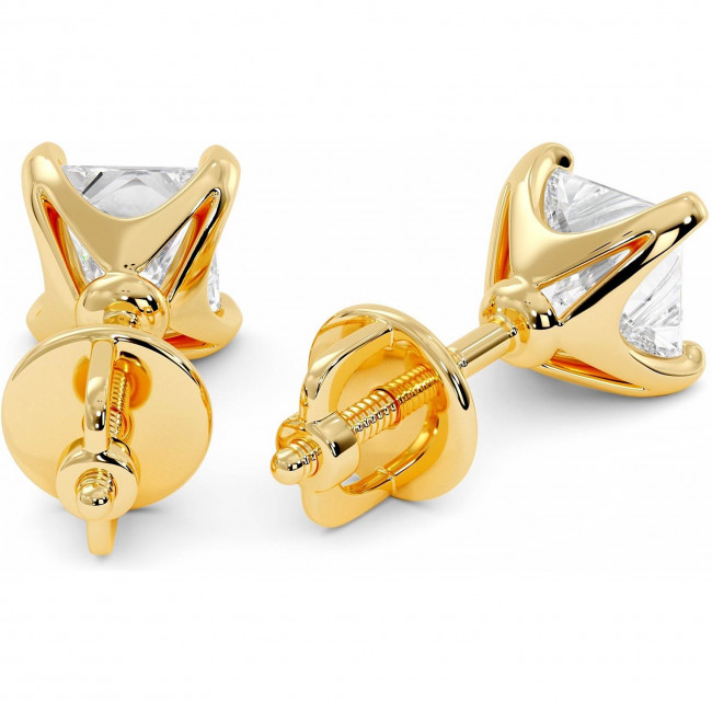 2 CTW Princess Cut Lab Diamond Stud Earrings "Novo"