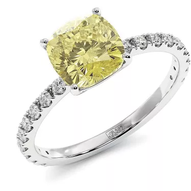 1.6 CTW Yellow Diamond Engagement Ring "Gabriella"