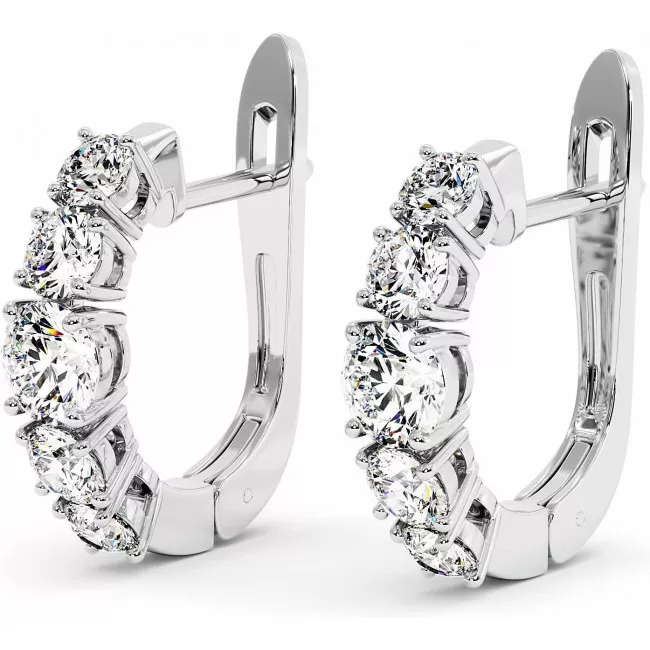 2.6 CTW Lab Diamond Leverback Earrings "Erika"