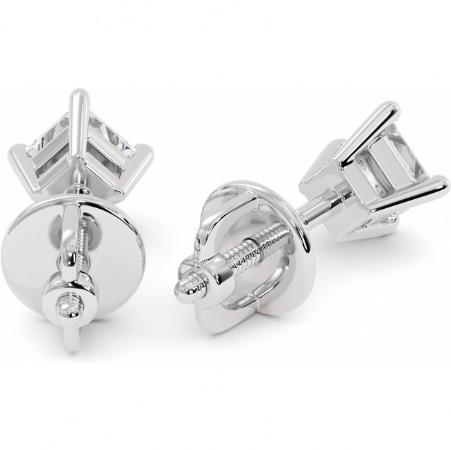 0.8 CTW Princess Cut Lab Diamond Stud Earrings "Jemma"